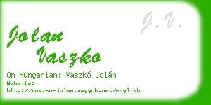 jolan vaszko business card